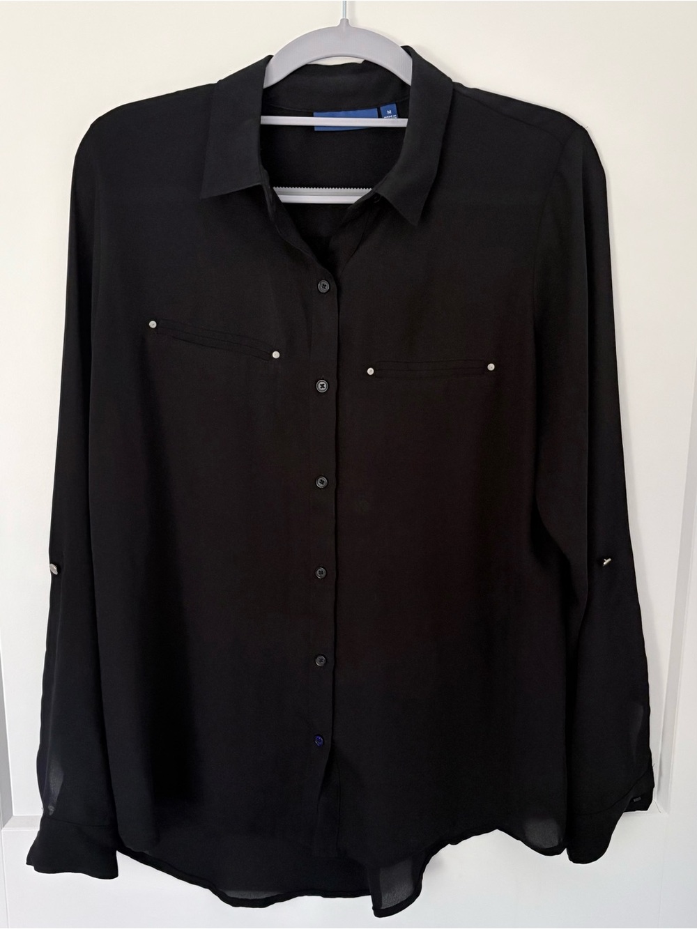 Apt. 9 Black Long-Sleeve Button-Down Shirt - Size M